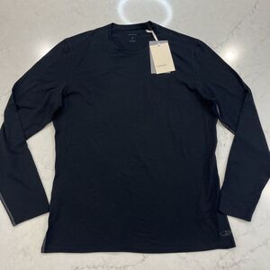 Icebreaker NEW Anatomica Crew Shirt Mens XL Black Long Sleeve Wool Blend Base